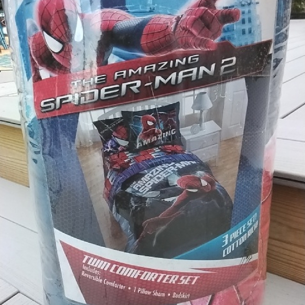 Spider-Man Twin Comforter Set - Blue and Red